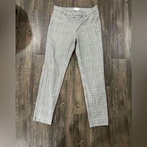 H&M‎ Black White Plaid Checkered Dress Pants Women’s Size 8 Slim Fit
